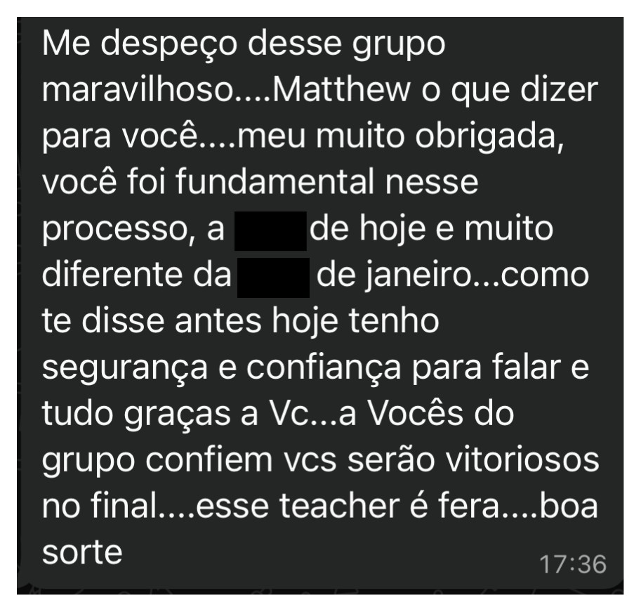 Relato sobre transformação, segurança e confiança